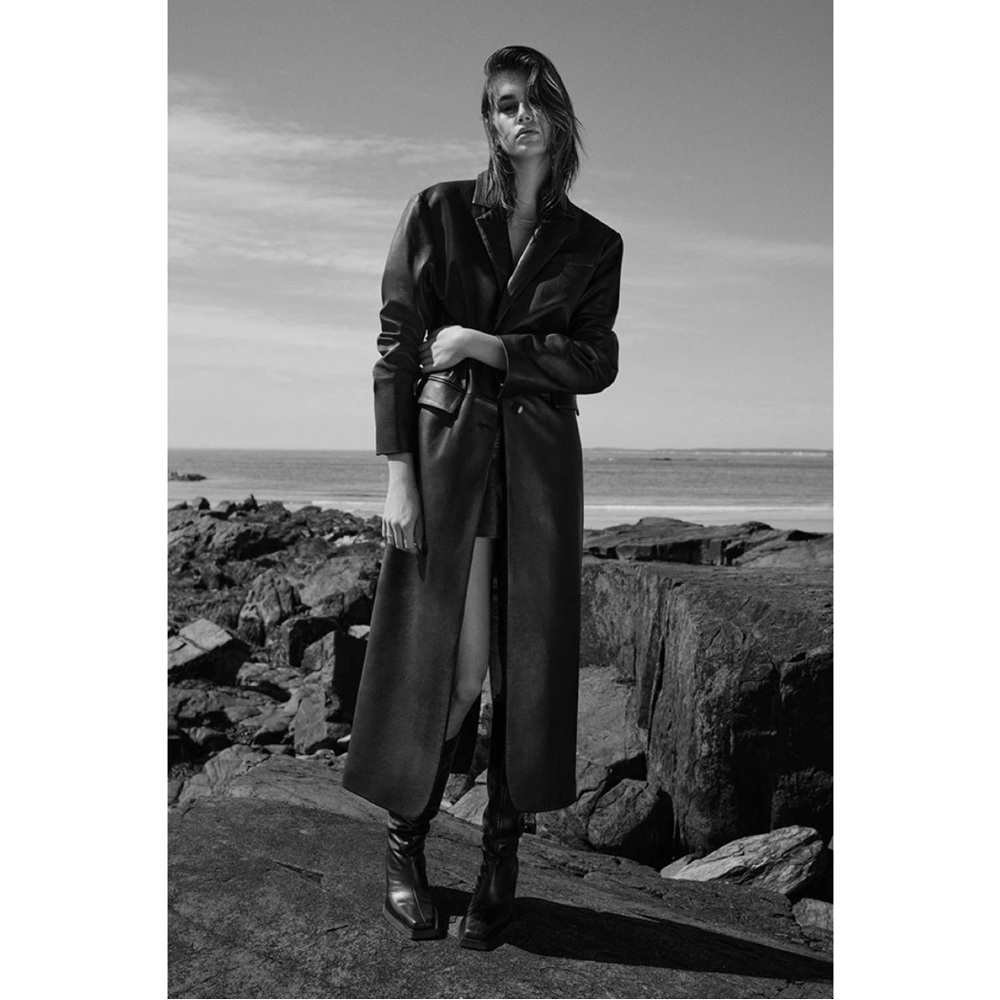 ZARA X KAIA LEATHER TRENCH SZ XS/S